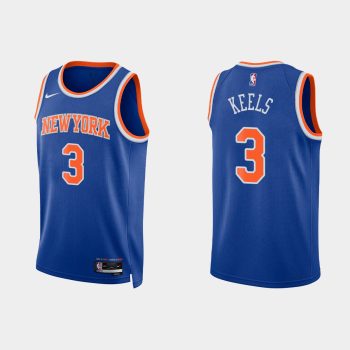 New York Knicks #3 Trevor Keels 2022-23 Icon Edition Royal Jersey