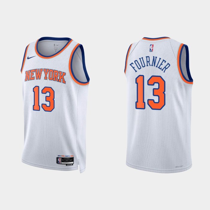 New York Knicks Evan Fournier #13 2022-23 Association Edition White Jersey Swingman