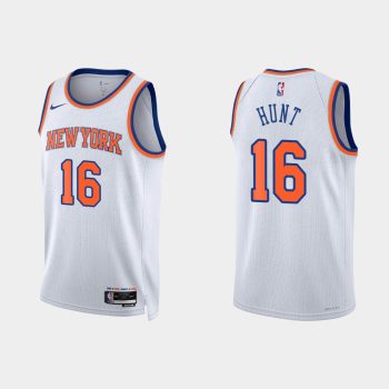 New York Knicks Feron Hunt #16 2022-23 Association Edition White Jersey Swingman