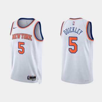 New York Knicks Immanuel Quickley #5 2022-23 Association Edition White Jersey Swingman