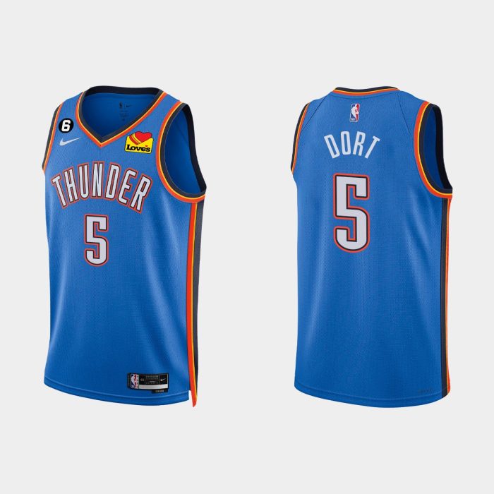 Oklahoma City Thunder #5 Luguentz Dort Icon Edition White Jersey 2022-23