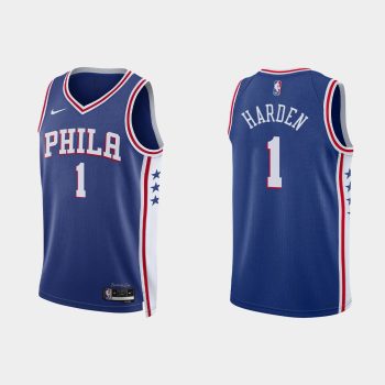 Philadelphia 76ers #1 James Harden Icon Edition Royal Jersey 2022-23