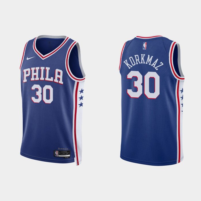 Philadelphia 76ers #30 Furkan Korkmaz Icon Edition Royal Jersey 2022-23