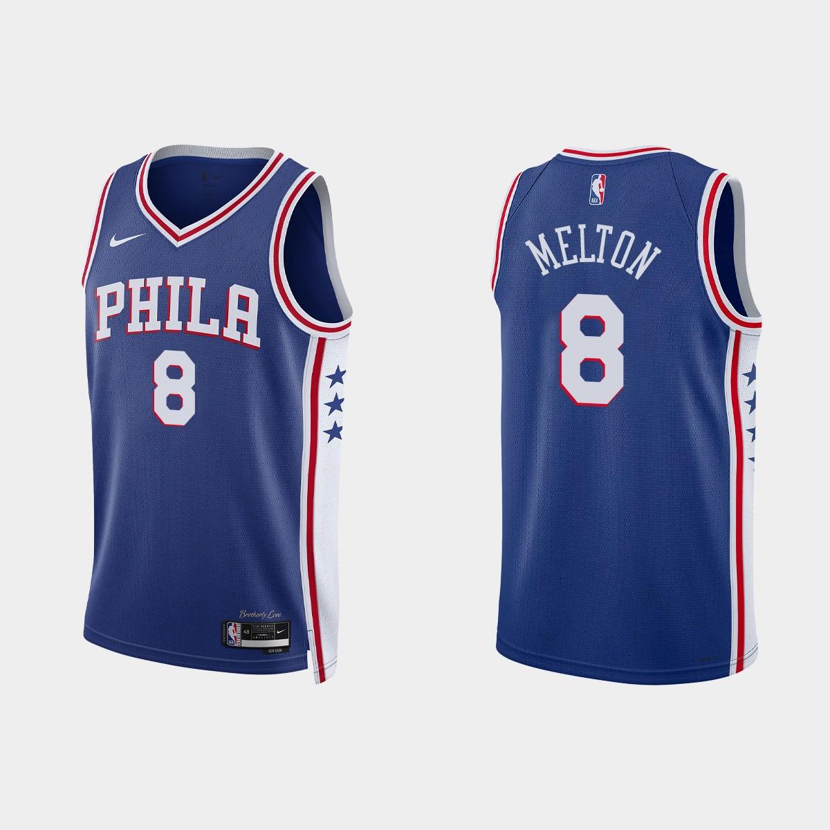 Philadelphia 76ers #8 De’Anthony Melton Icon Edition Royal Jersey 2022 ...