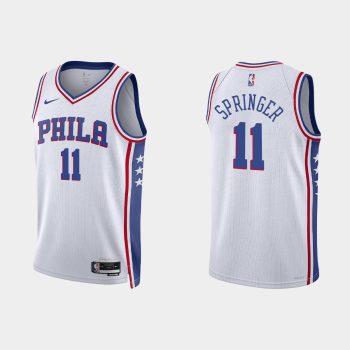 Philadelphia 76ers Jaden Springer #11 2022-23 Association Edition White Jersey Swingman