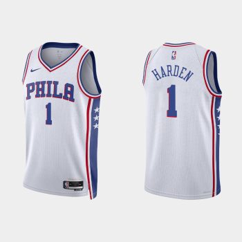 Philadelphia 76ers James Harden #1 2022-23 Association Edition White Jersey Swingman