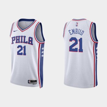 Philadelphia 76ers Joel Embiid #21 Association Edition White Jersey