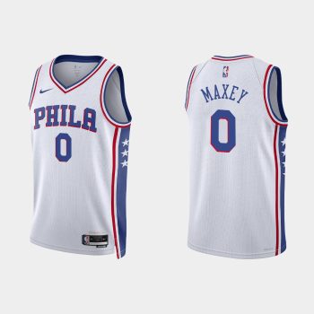 Philadelphia 76ers Tyrese Maxey #0 2022-23 Association Edition White Jersey Swingman