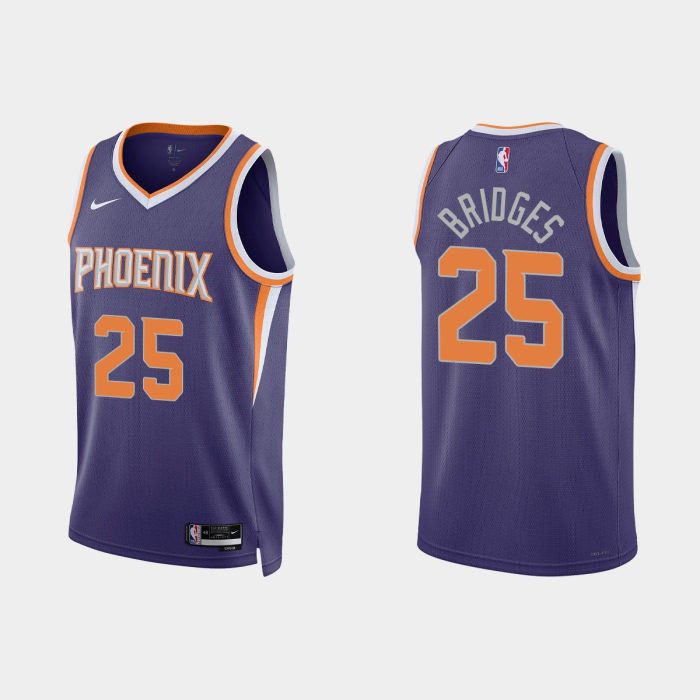 Phoenix Suns #25 Mikal Bridges Icon Edition Purple Jersey 2022-23