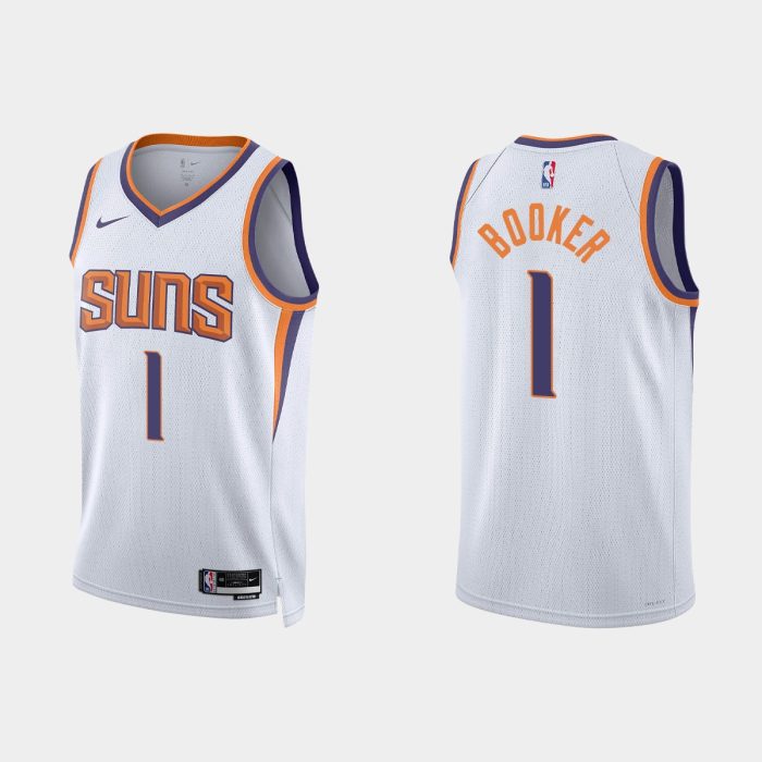 Phoenix Suns Devin Booker #1 Association Edition White Jersey