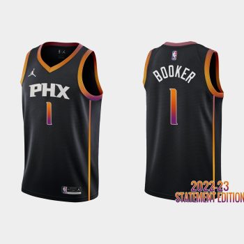 Phoenix Suns Devin Booker #1 Black 2022-23 Statement Edition Jersey