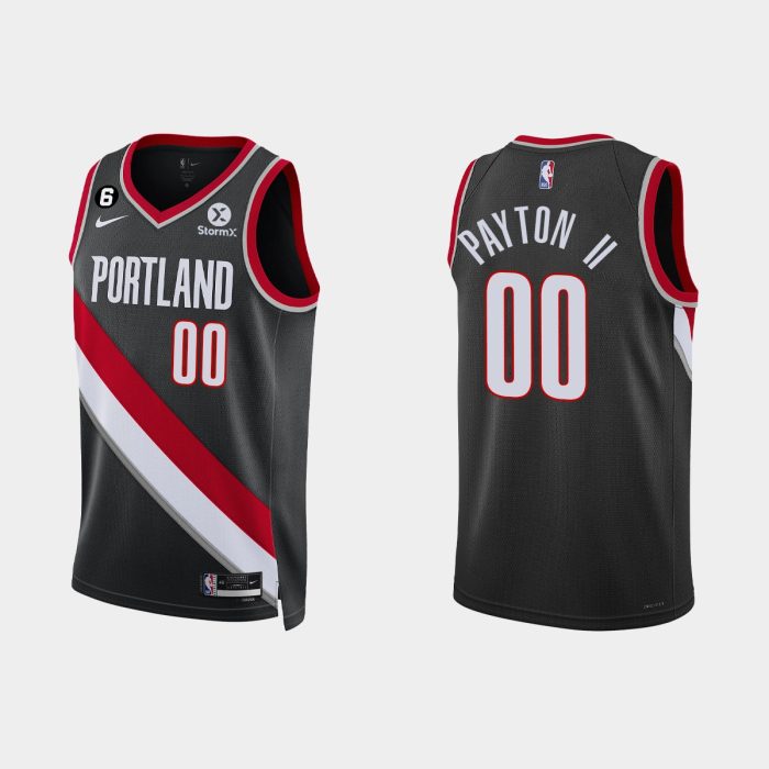 Portland Trail Blazers #00 Gary Payton II Icon Edition Black Jersey 2022-23