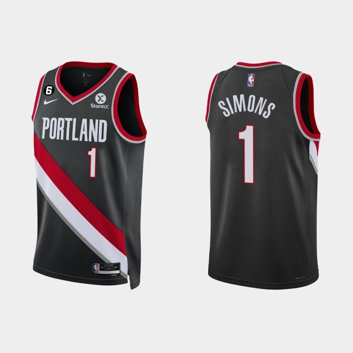 Portland Trail Blazers #1 Anfernee Simons Icon Edition Black Jersey 2022-23