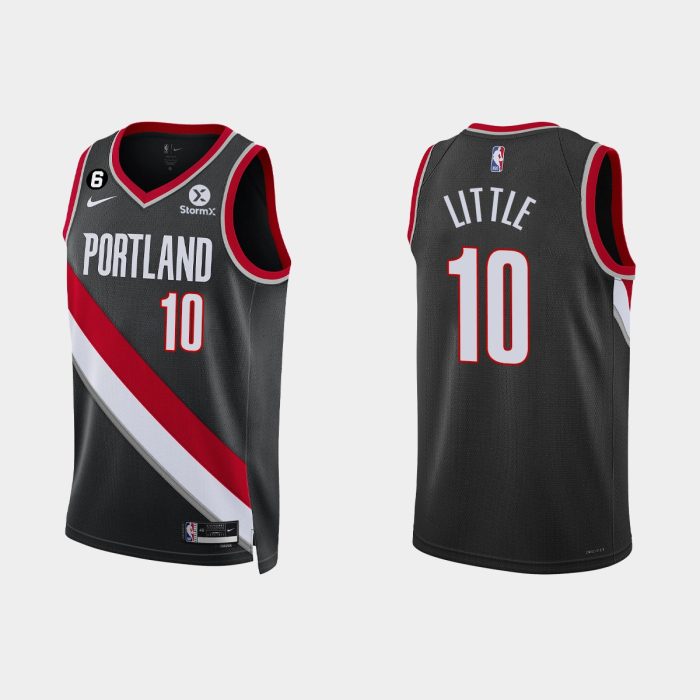 Portland Trail Blazers #10 Nassir Little Icon Edition Black Jersey 2022-23