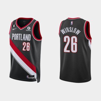 Portland Trail Blazers #26 Justise Winslow Icon Edition Black Jersey 2022-23