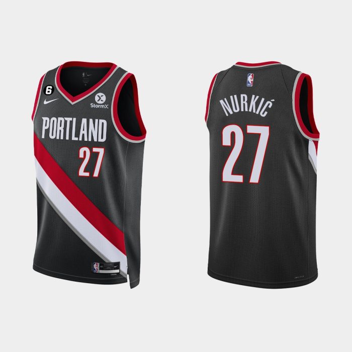 Portland Trail Blazers #27 Jusuf Nurkic Icon Edition Black Jersey 2022-23