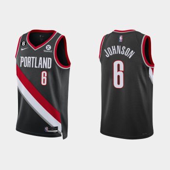 Portland Trail Blazers #6 Keon Johnson Icon Edition Black Jersey 2022-23