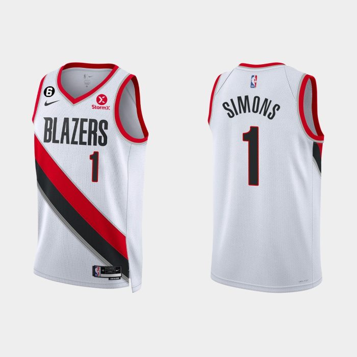 Portland Trail Blazers Anfernee Simons #1 Association Edition White Jersey