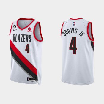 Portland Trail Blazers Greg Brown III #4 Association Edition White Jersey