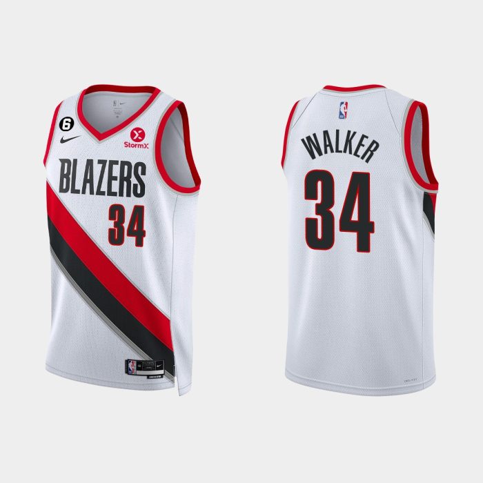 Portland Trail Blazers Jabari Walker #34 Association Edition White Jersey