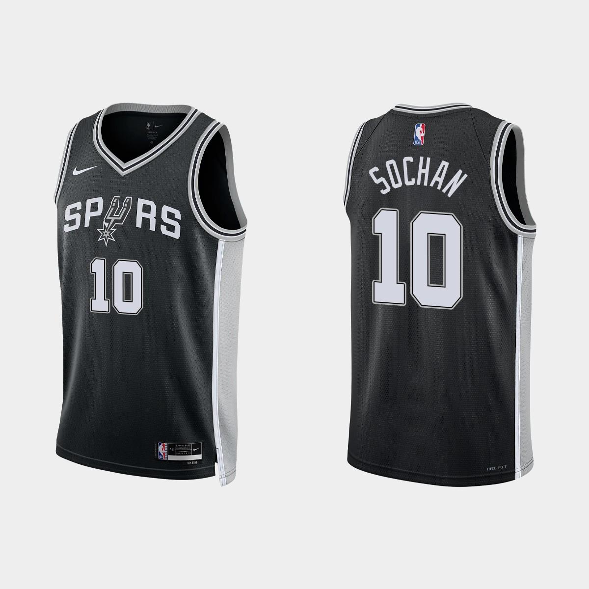 San Antonio Spurs #10 Jeremy Sochan Icon Edition Black Jersey 2022-23 ...
