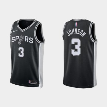 San Antonio Spurs #3 Keldon Johnson Icon Edition Black Jersey 2022-23