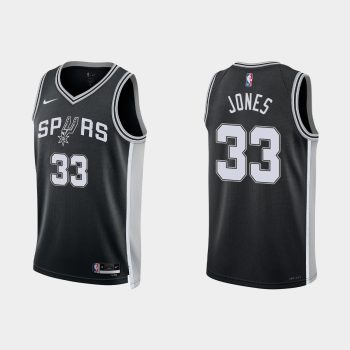 San Antonio Spurs #33 Tre Jones Icon Edition Black Jersey 2022-23