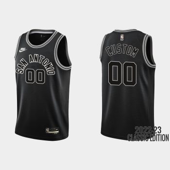 San Antonio Spurs Custom #00 2022-23 Classic Edition Black Jersey