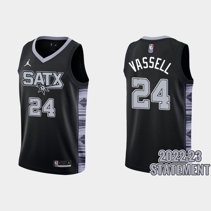 San Antonio Spurs Devin Vassell #24 Black 2022-23 Statement Edition Jersey