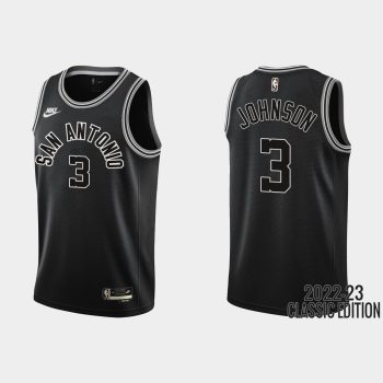 San Antonio Spurs Keldon Johnson #3 2022-23 Classic Edition Black Jersey