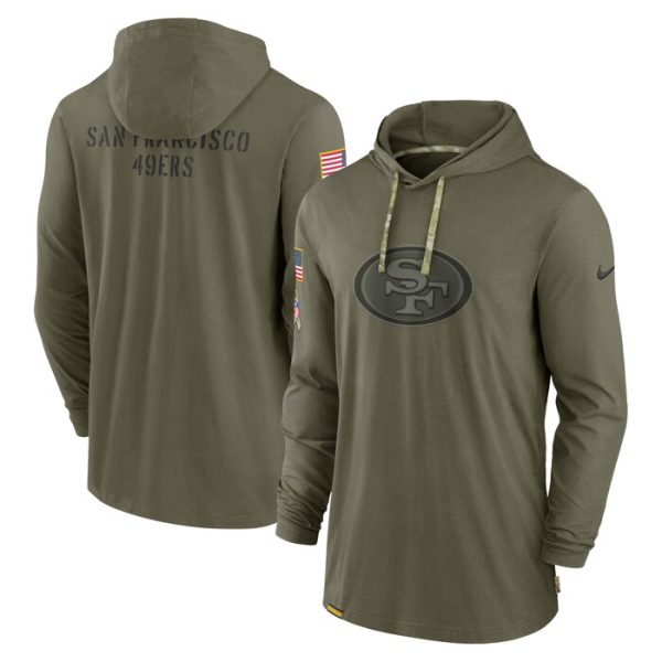 San Francisco 49ers 2022 Salute to Service Tonal Pullover Hoodie - Olive