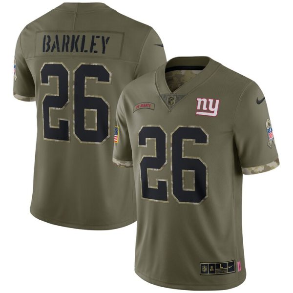Saquon Barkley New York Giants 2022 Salute To Service Limited Jersey - Olive