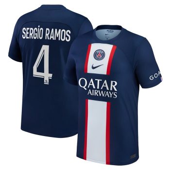 Sergio Ramos Paris Saint-Germain 2022-23 Home Replica Player Jersey - Blue