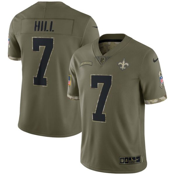 Taysom Hill New Orleans Saints 2022 Salute To Service Limited Jersey - Olive