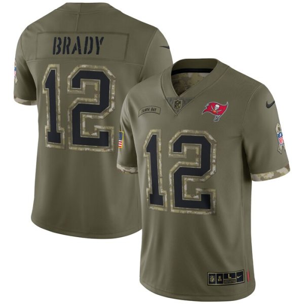 Tom Brady Tampa Bay Buccaneers 2022 Salute To Service Limited Jersey - Olive