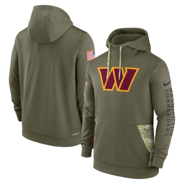 Washington Commanders 2022 Salute to Service Therma Performance Pullover Hoodie - Olive