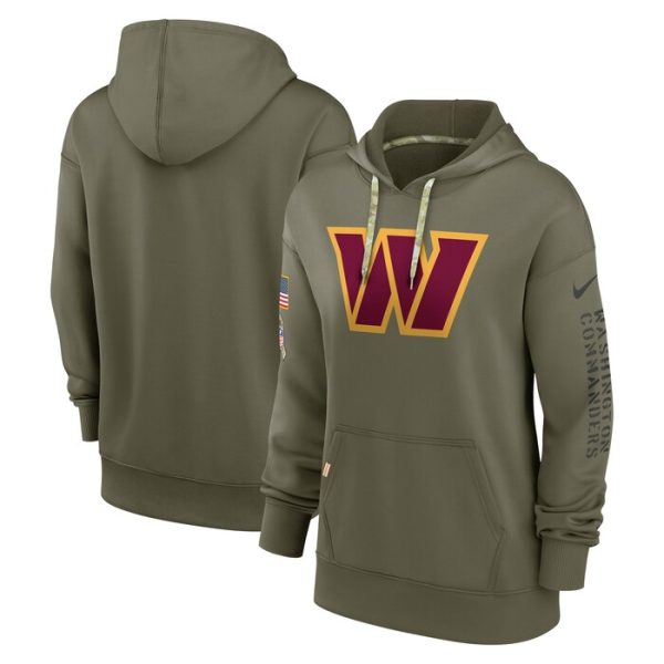 Washington Commanders Women 2022 Salute To Service Performance Pullover Hoodie - Olive