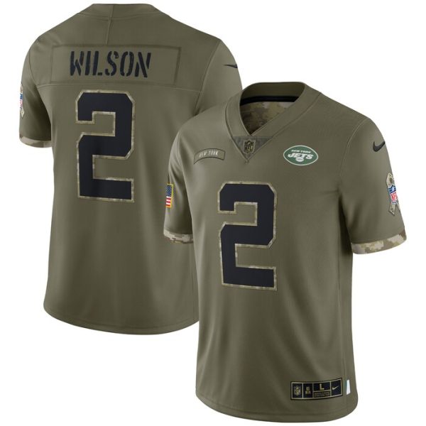 Zach Wilson New York Jets 2022 Salute To Service Limited Jersey - Olive