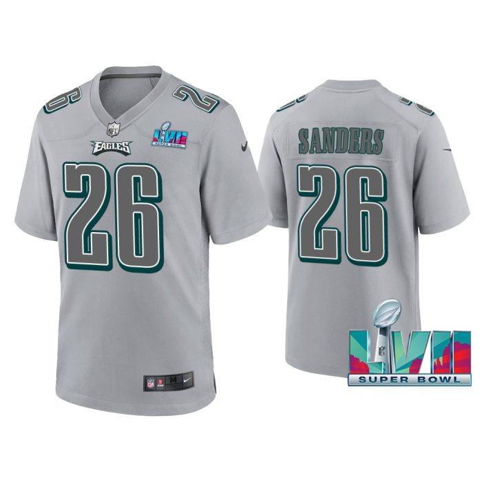 Miles Sanders Philadelphia Eagles Super Bowl LVII Gray Atmosphere Jersey