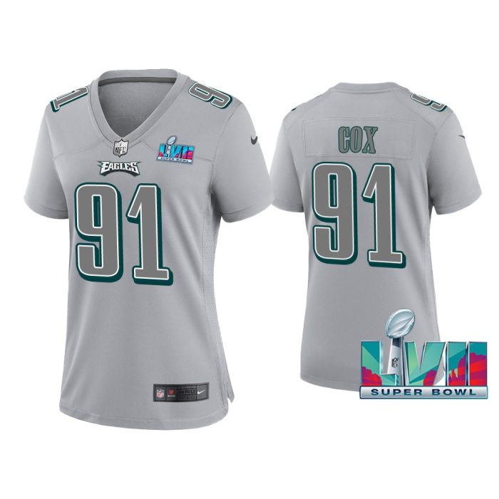 Women Fletcher Cox Philadelphia Eagles Super Bowl LVII Gray Atmosphere Jersey