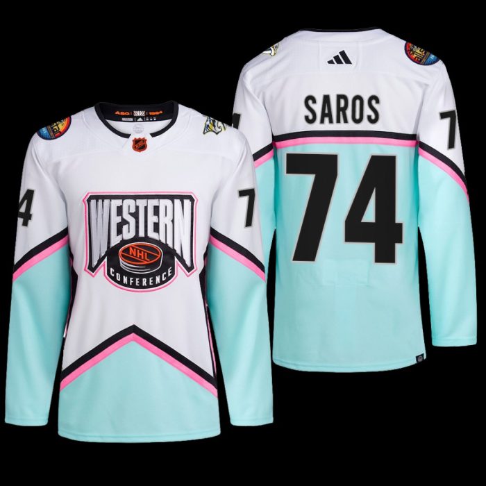 2023 NHL All-Star Nashville Predators Juuse Saros Jersey Western Conference White #74