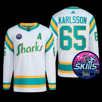 2023 NHL All-Star Skills San Jose Sharks Erik Karlsson Jersey Reverse Retro White #65