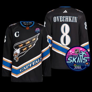 2023 NHL All-Star Skills Washington Capitals Alex Ovechkin Jersey Reverse Retro Black #8