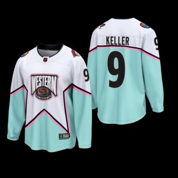 Arizona Coyotes 2023 NHL All-Star Jersey Clayton Keller White #9 Western Conference