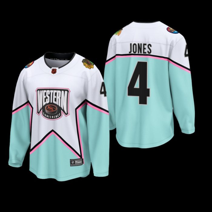 Chicago Blackhawks 2023 NHL All-Star Jersey Seth Jones White #4 Western Conference