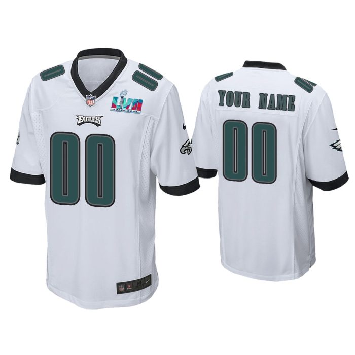 Custom Philadelphia Eagles Super Bowl LVII White Game Jersey