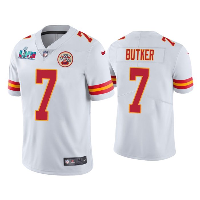 Harrison Butker Kansas City Chiefs Super Bowl LVII White Vapor Limited Jersey