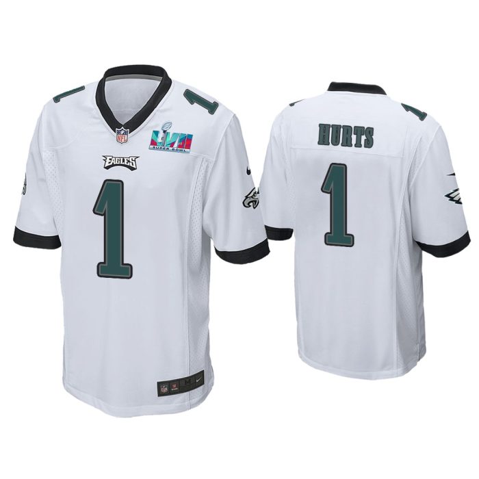 Jalen Hurts Philadelphia Eagles Super Bowl LVII White Game Jersey