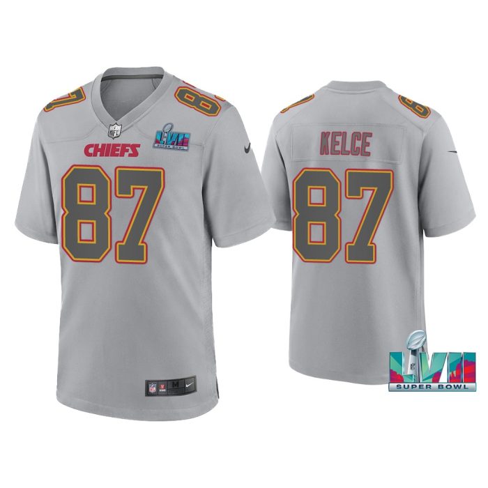 Travis Kelce Kansas City Chiefs Super Bowl LVII Gray Atmosphere Jersey