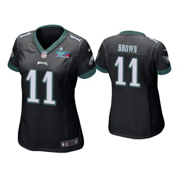 Women A.J. Brown Philadelphia Eagles Super Bowl LVII Black Game Jersey